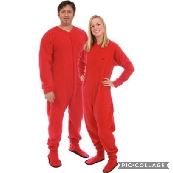 NWOT - Classic Red Adult Footed Pajamas - Picture 2 of 3